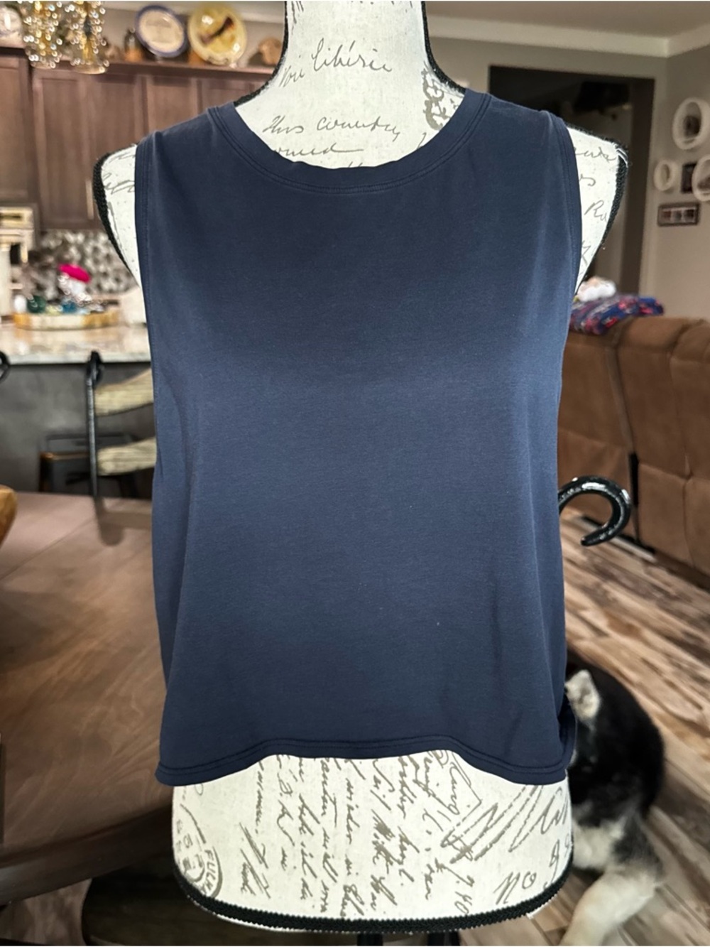 Lululemon Cut Back Crop Tank Midnight Navy